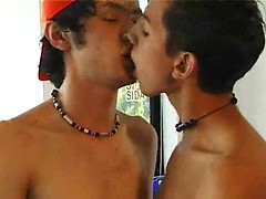 Two Latin twinks fucking after a hard working day